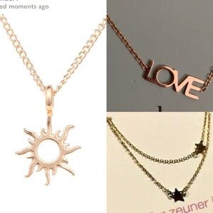 3 piece dainty gold layering jewelry bundle